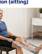 Assisted knee flexion (sitting)