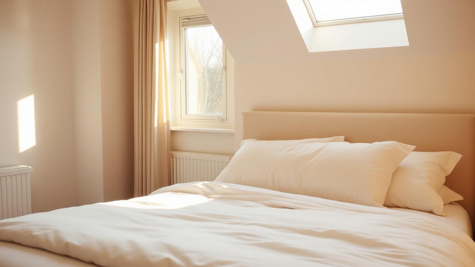 A calm bright bedroom