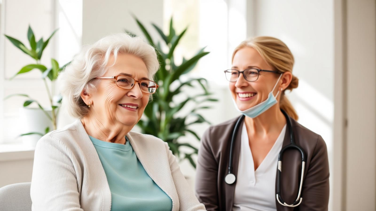 Patient speaking with clinician
