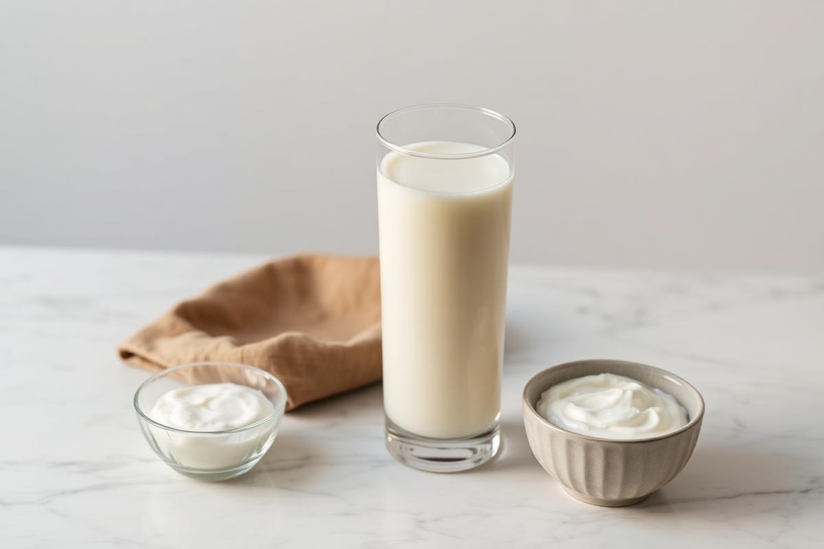 Glass of milk or yoghurt