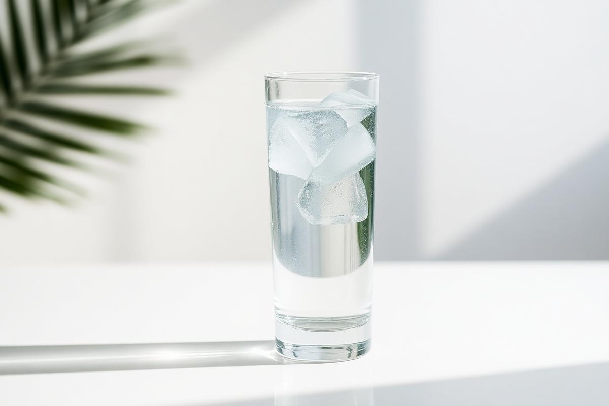 Tall glass of fresh cold water